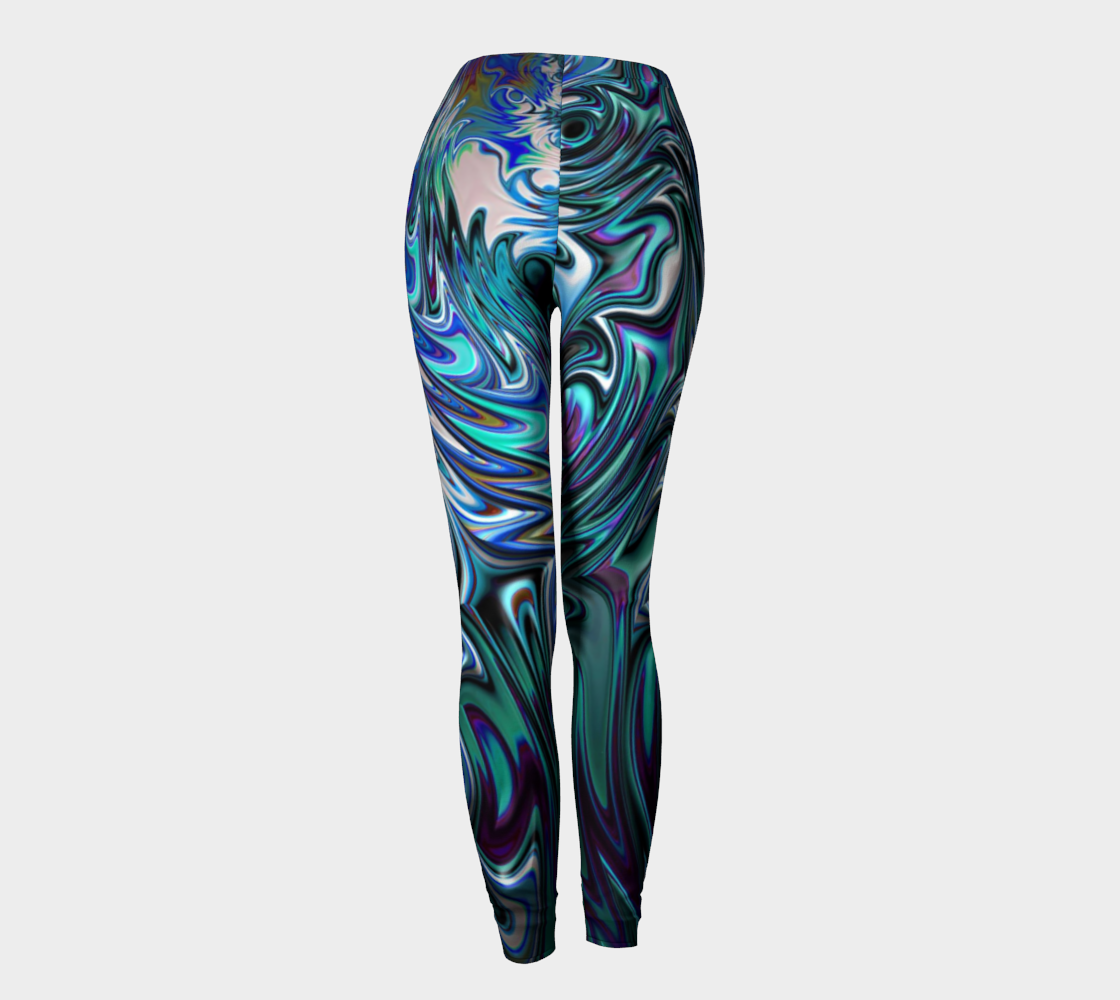 Blue Swirl Fractal Leggings