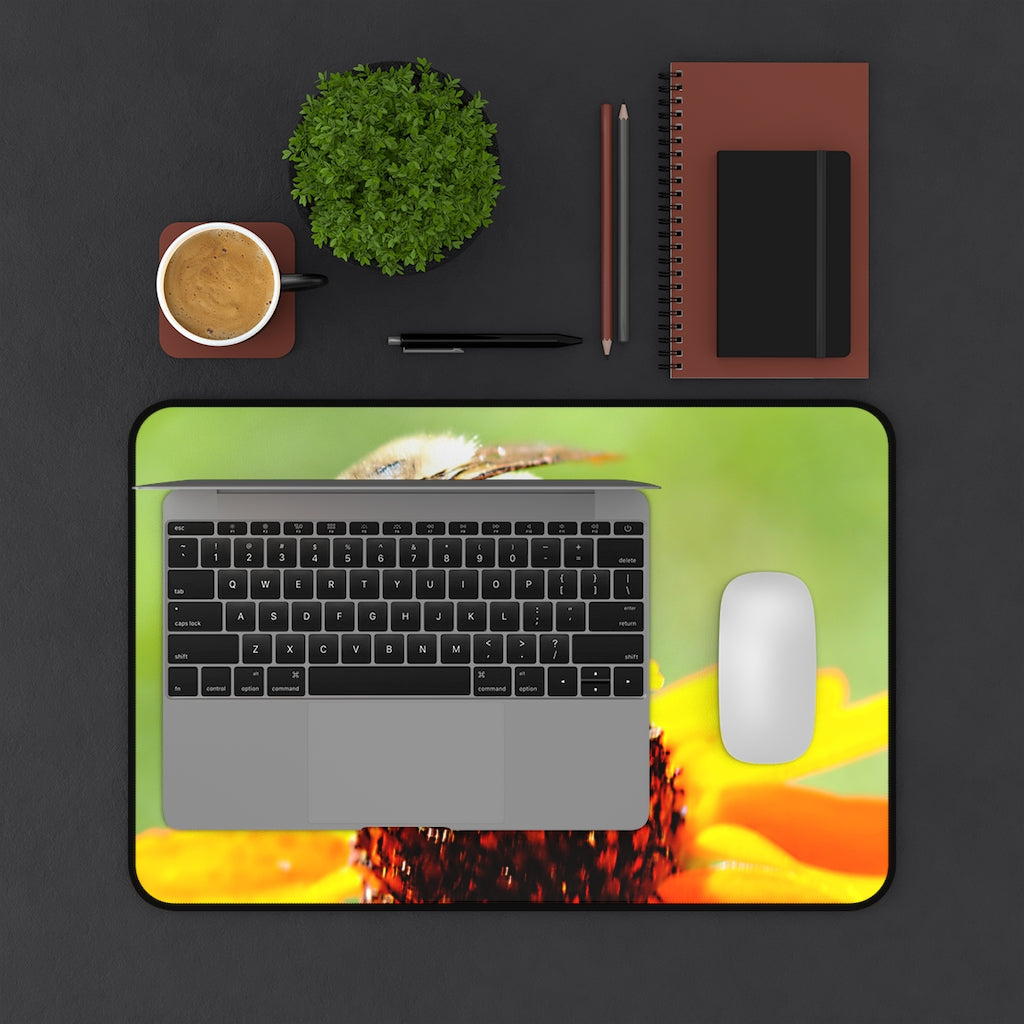 Bee On A Flower Desk Mat