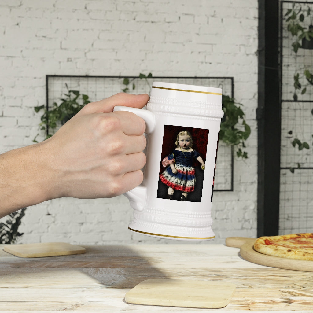 Civil War Girl With Flag Stein Mug