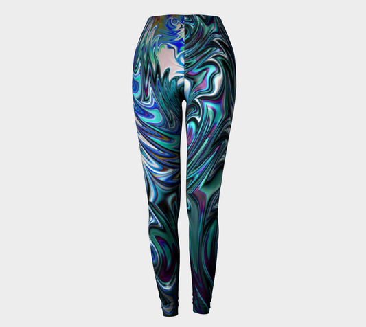 Blue Swirl Fractal Leggings