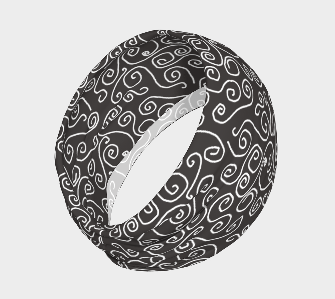 White Swirls On Gray Headband