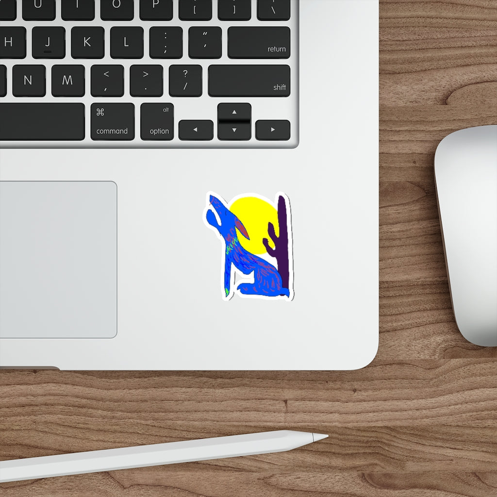 Blue Coyote Die-Cut Stickers