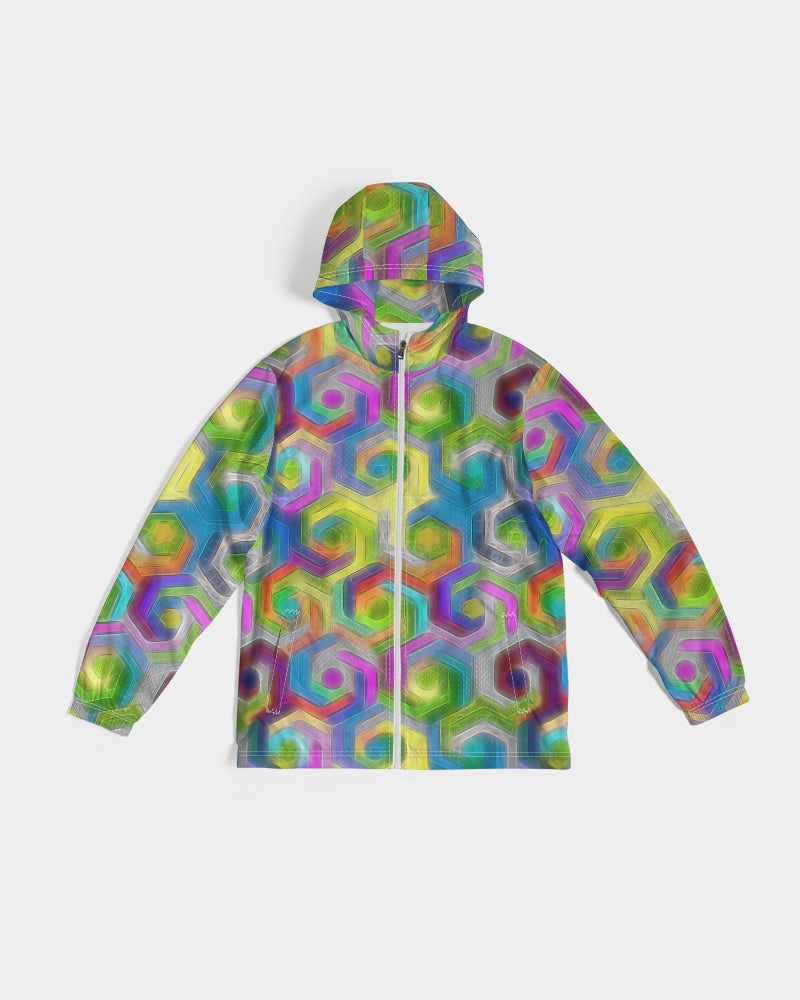 Colorful Hexagons Men's Windbreaker