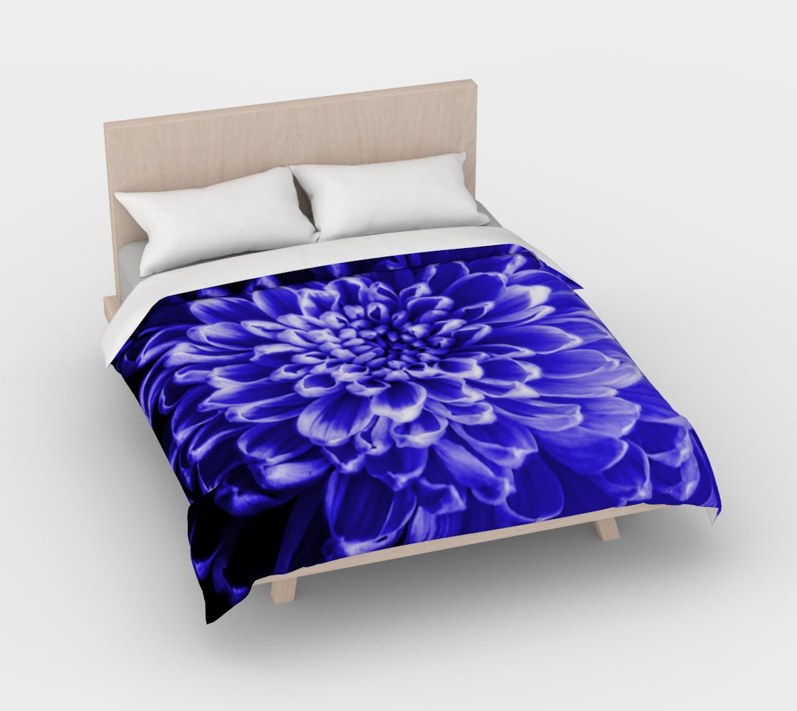 Blue Chrysanthemum Duvet Cover