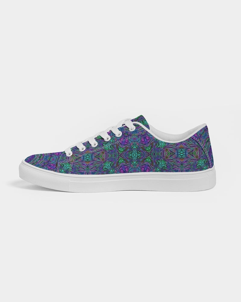 Blue Green Purple Kaleidoscope Men's Faux-Leather Sneaker