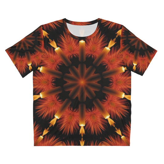 Candles and Flowers Kaleidoascope Unisex AOP Cut & Sew T-Shirt