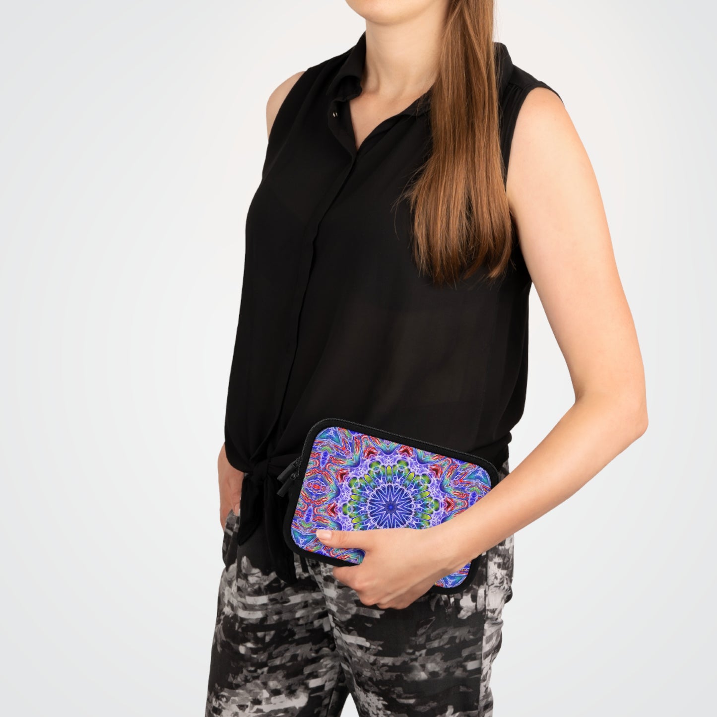 Blue Red Kaleidoscope Laptop Sleeve