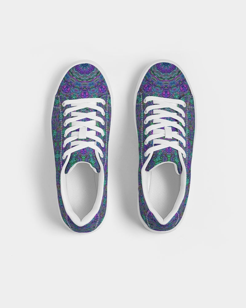 Blue Green Purple Kaleidoscope Men's Faux-Leather Sneaker