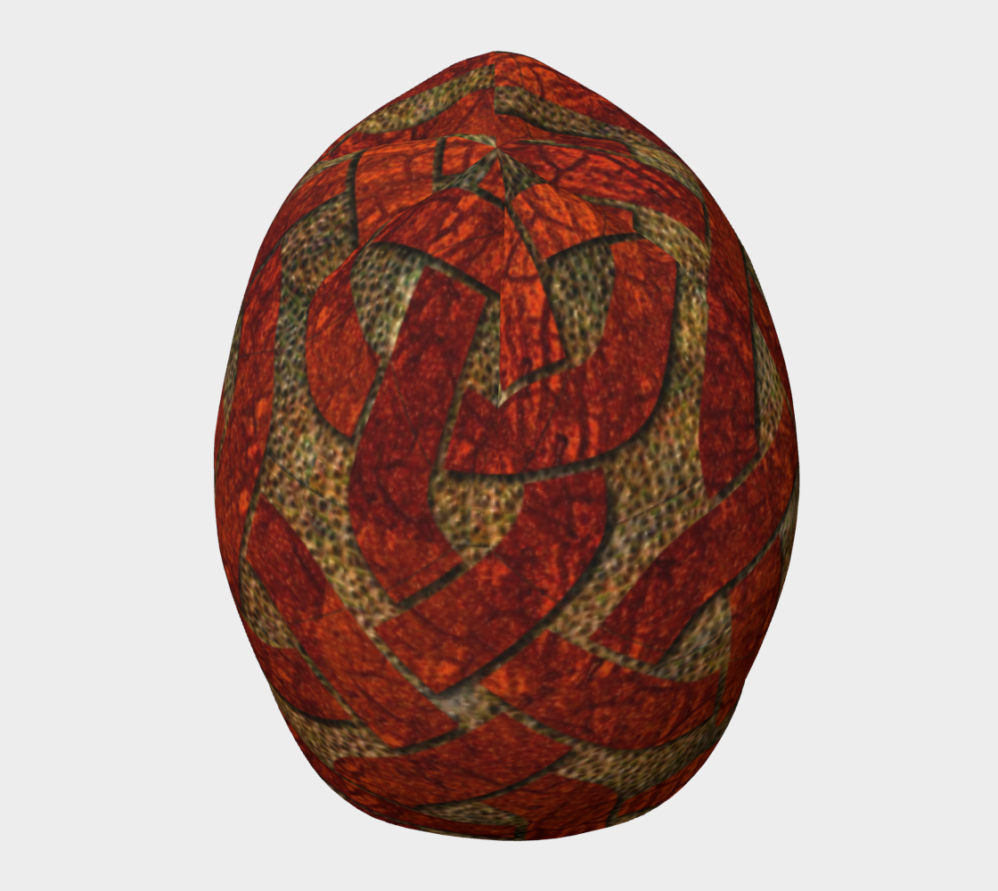Red Leather Look Celtic Knot Hat