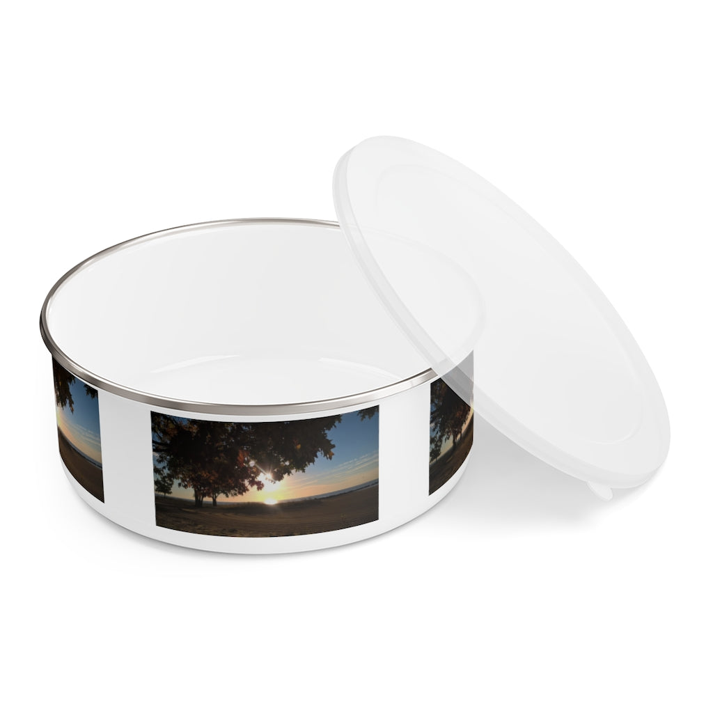 Mid October Sunrise Enamel Bowl