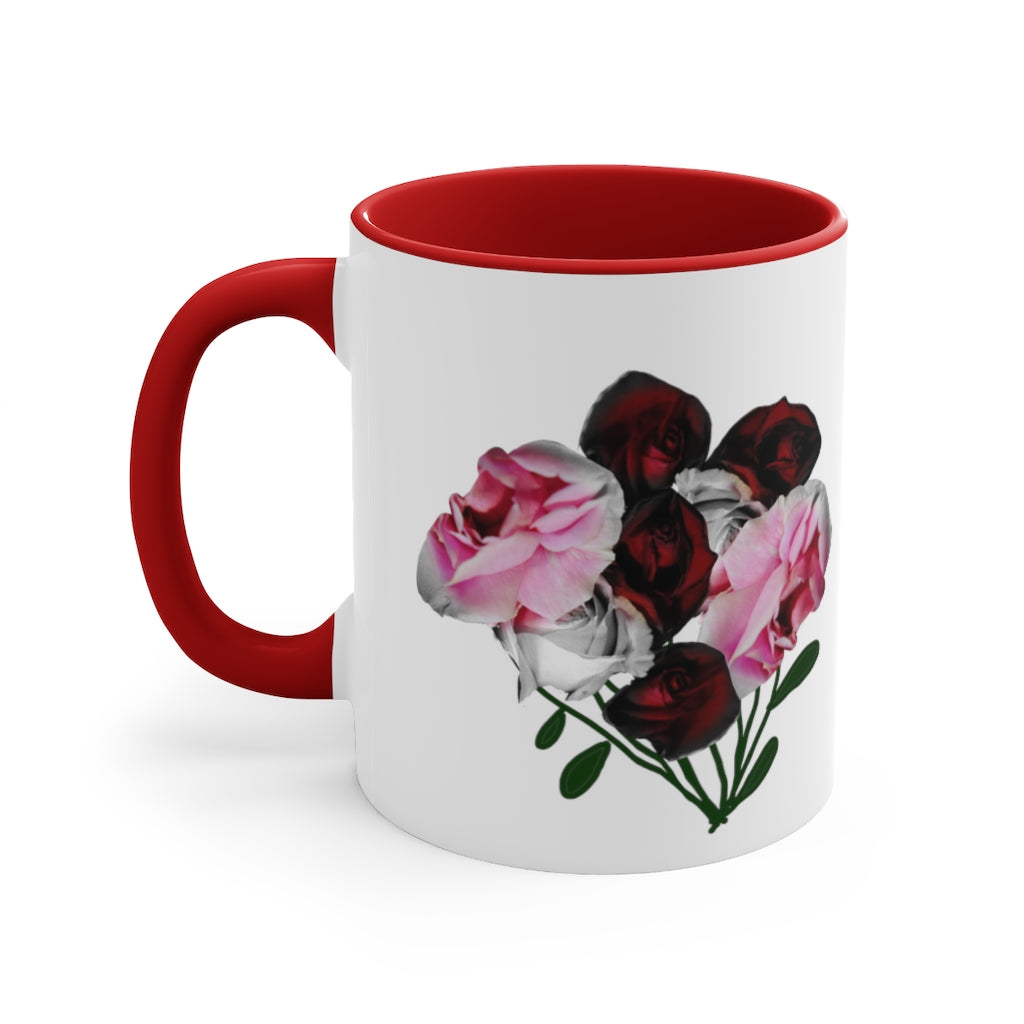 Pink and Red Roses Accent Mug