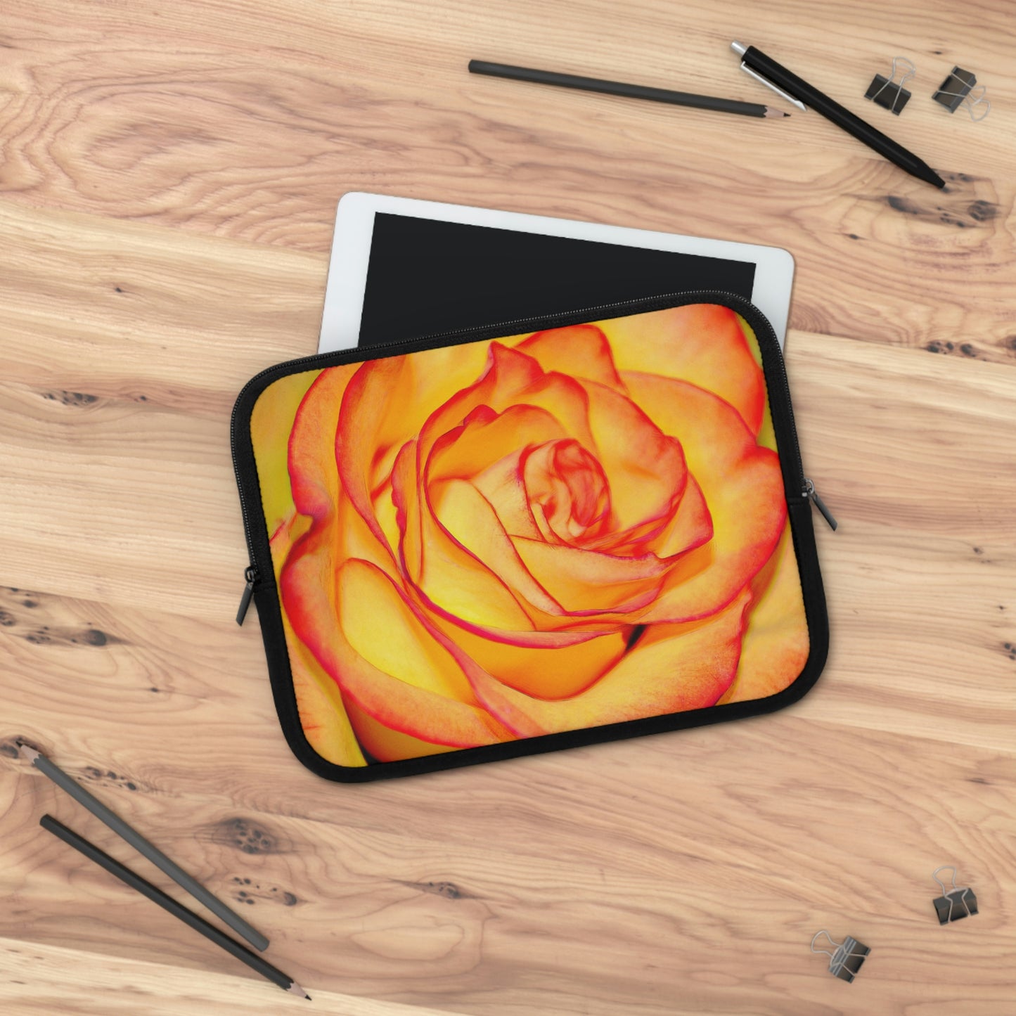 Bright Orange Rose Laptop Sleeve