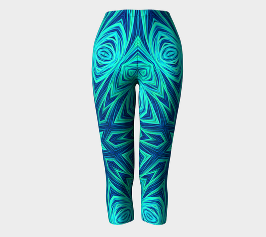 Blue Ice Kaleidoscope Capris