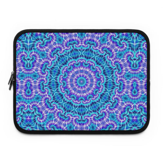 Blue and Purple Tie Dye Kaleidoscope Laptop Sleeve