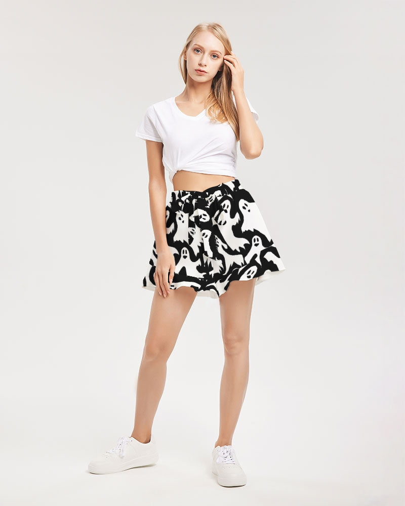 Ghosts Pattern Women's Ruffle Shorts