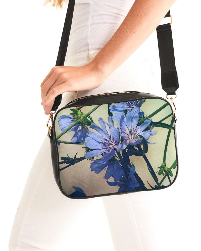 Blue Wildflowers Crossbody Bag