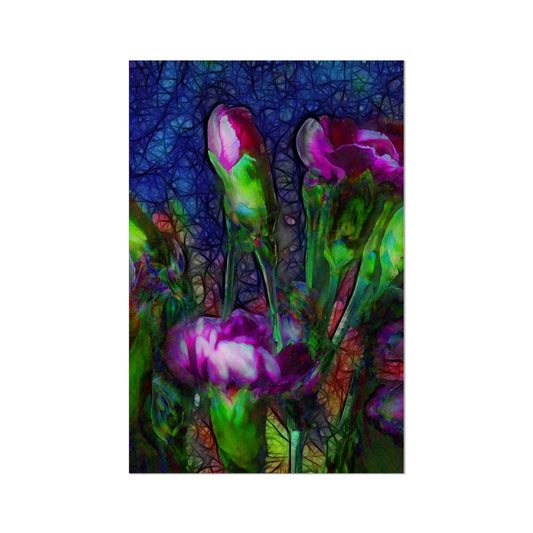 Abstract Pink Carnations Hahnemühle Photo Rag Print