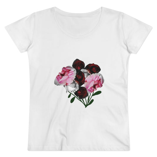 Pink and Red Roses Organic Women's Lover T-shirt