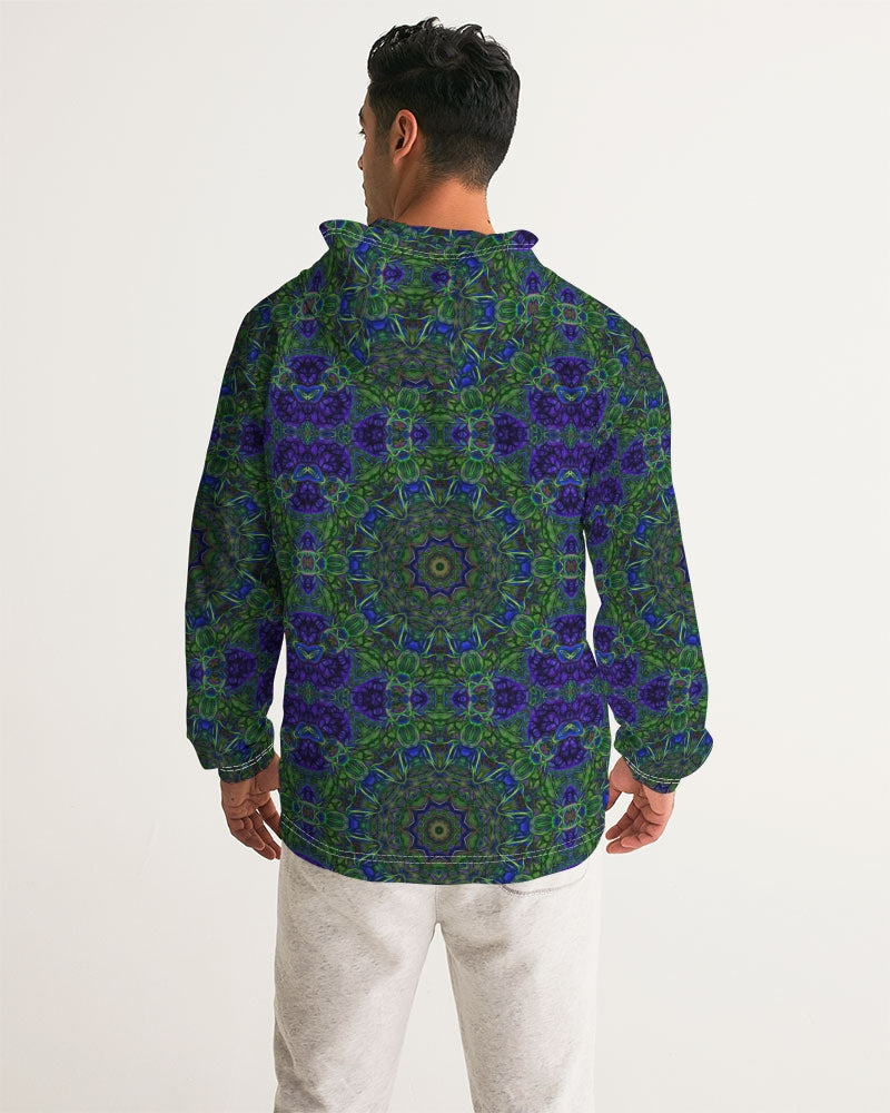 blue Green Ribbon Kaleidoscope Men's Windbreaker