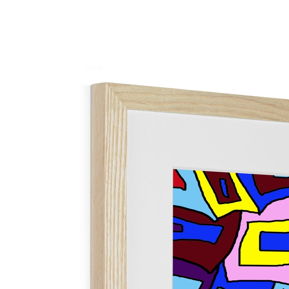 Wavy Square Pattern Framed & Mounted Print
