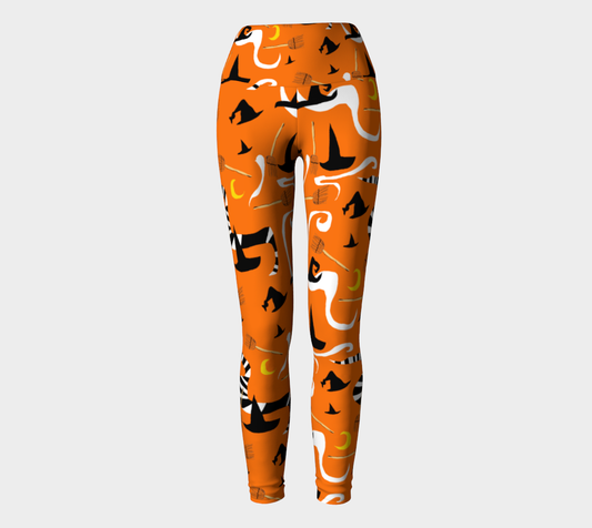 Witches Hats and Brooms Yoga Leggings