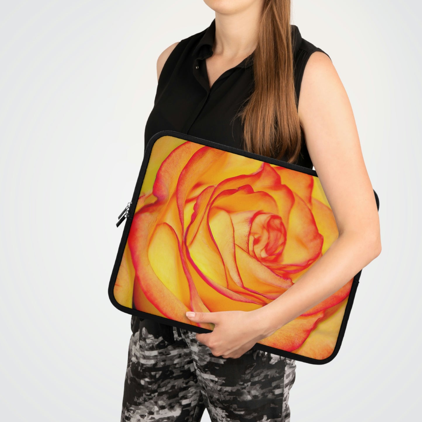 Bright Orange Rose Laptop Sleeve