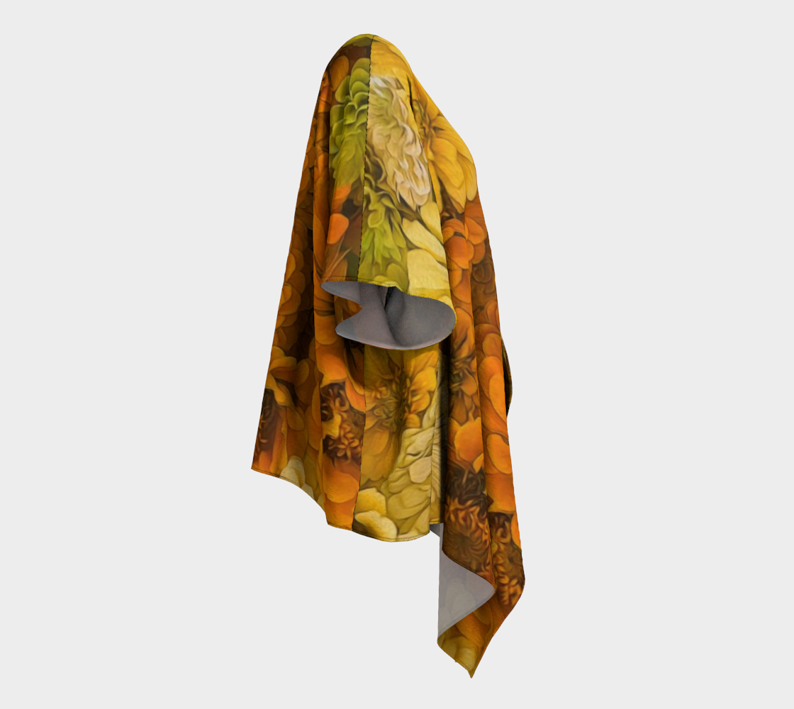 Yellow Zinnias Draped Kimono
