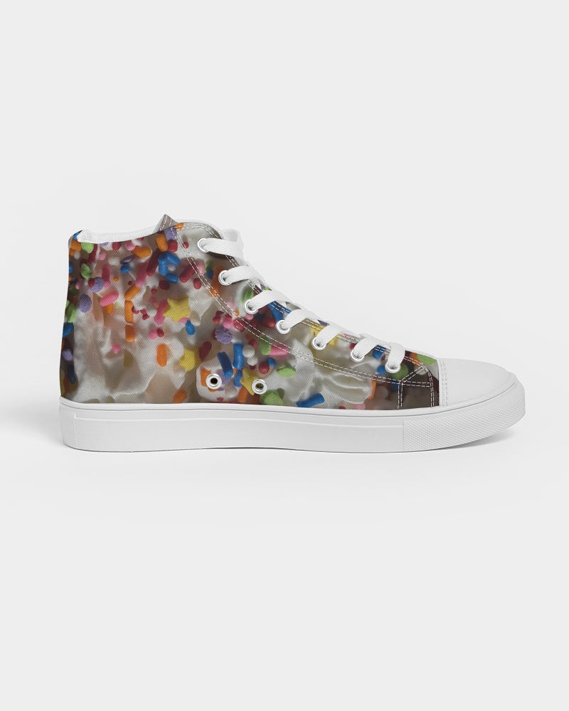 Rainbow Sprinkles On Whipped Cream Women's Hightop Canvas Shoe