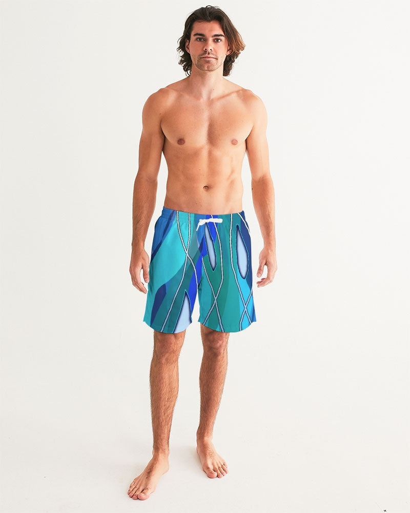 Wavy Blue Men's Swim Trunk