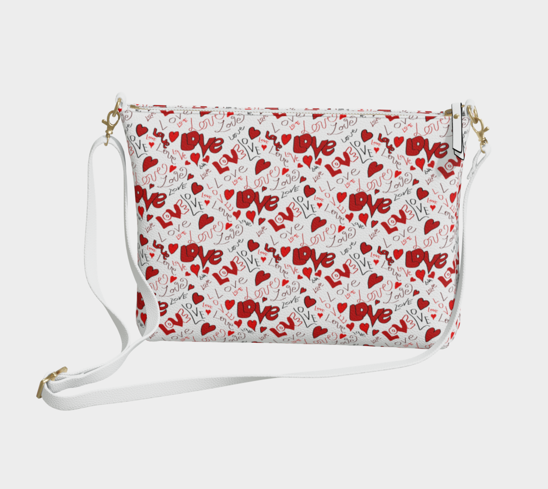 Love and Hearts Vegan Crossbody Purse