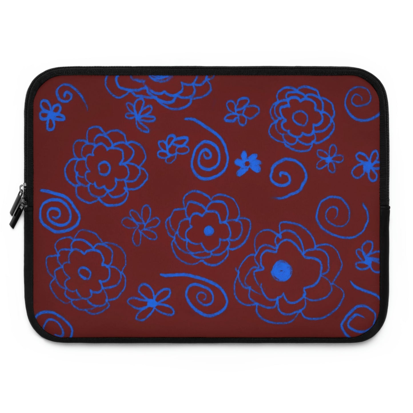 Blue Flower Drawing Laptop Sleeve