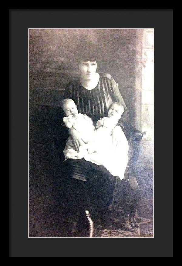 Early 1900s Mother and Twins - Framed Print