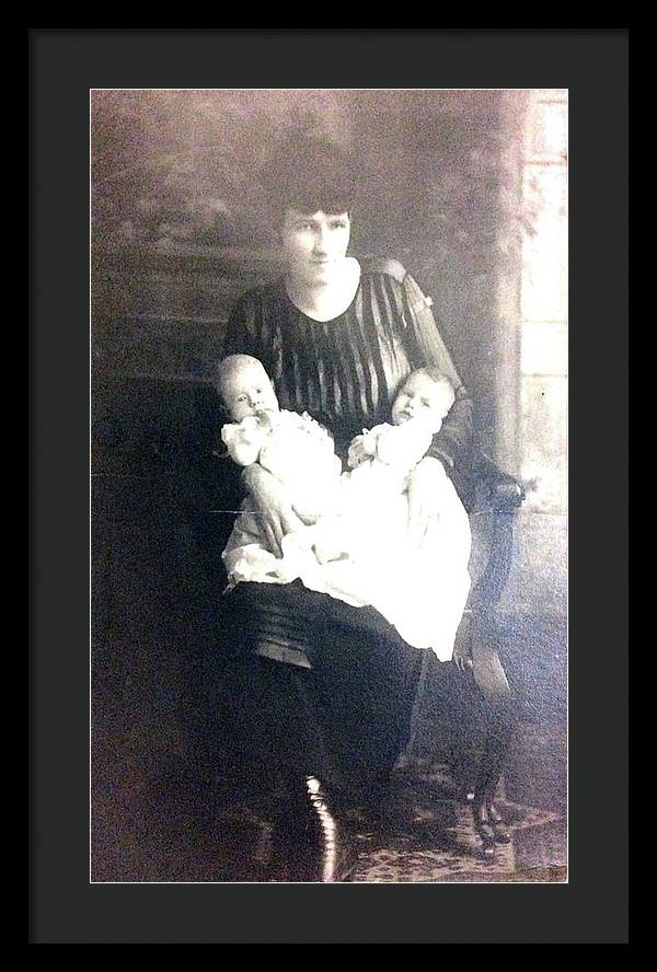 Early 1900s Mother and Twins - Framed Print