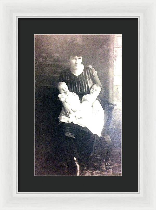 Early 1900s Mother and Twins - Framed Print