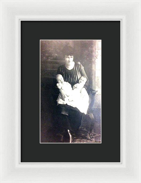 Early 1900s Mother and Twins - Framed Print