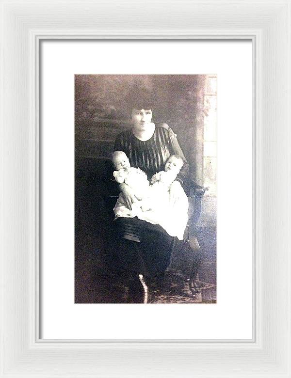 Early 1900s Mother and Twins - Framed Print