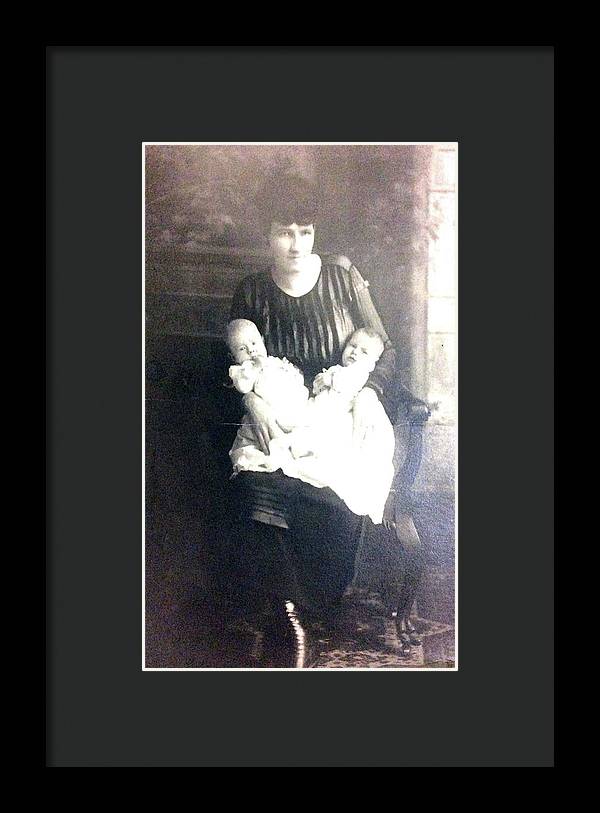 Early 1900s Mother and Twins - Framed Print