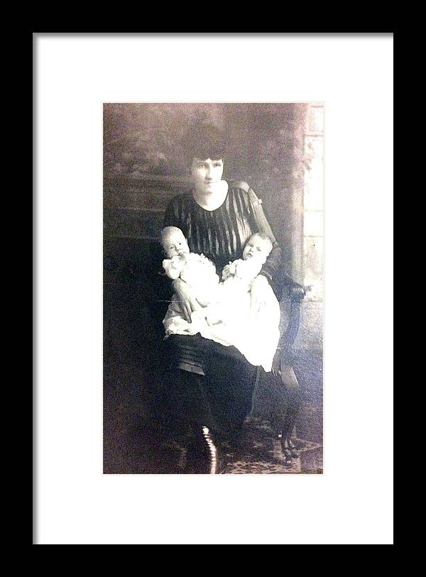 Early 1900s Mother and Twins - Framed Print