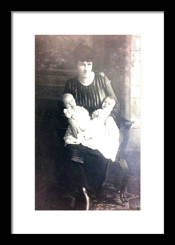 Early 1900s Mother and Twins - Framed Print