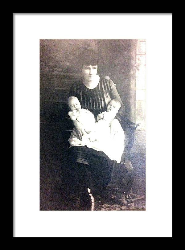 Early 1900s Mother and Twins - Framed Print
