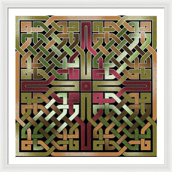 Earthtone Celtic Knot Square - Framed Print