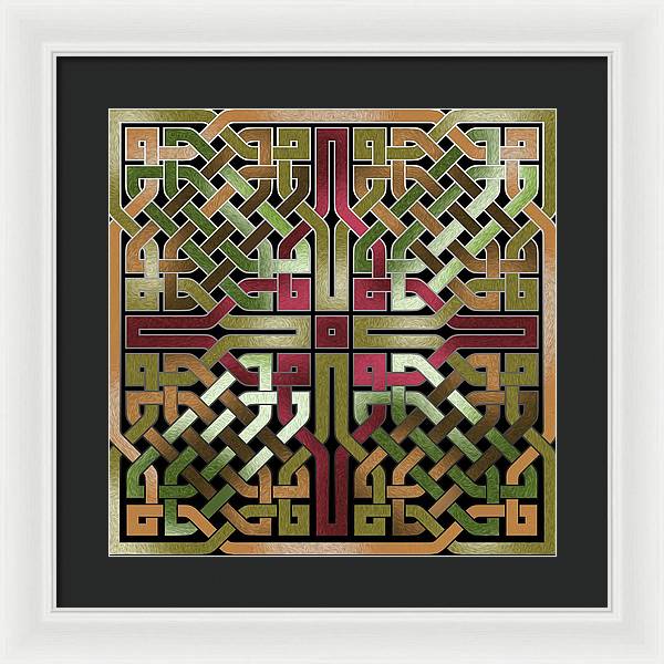 Earthtone Celtic Knot Square - Framed Print