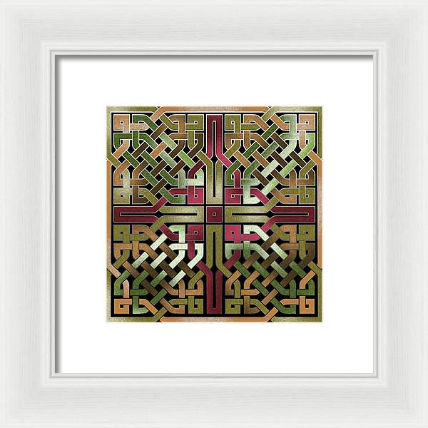 Earthtone Celtic Knot Square - Framed Print