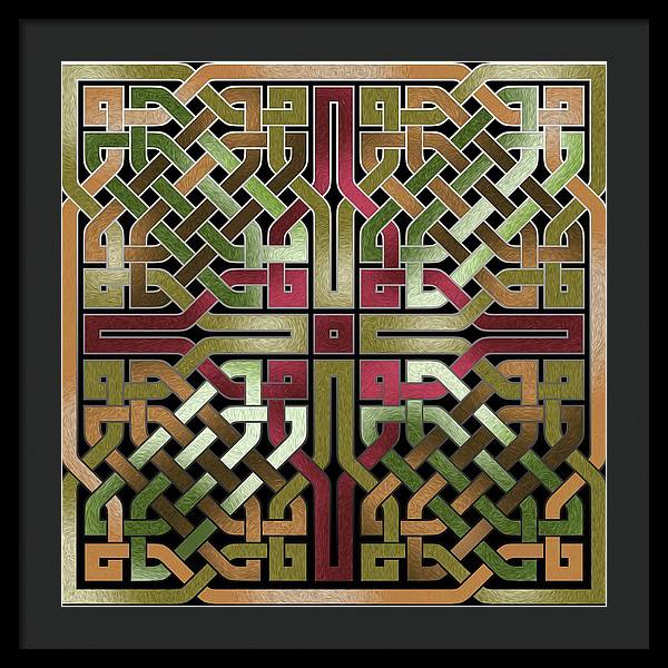 Earthtone Celtic Knot Square - Framed Print