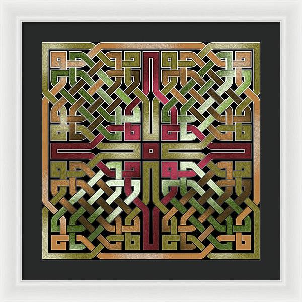 Earthtone Celtic Knot Square - Framed Print