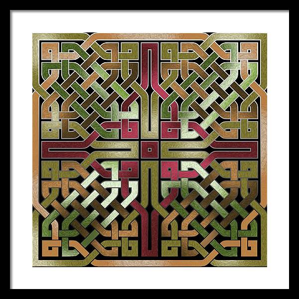 Earthtone Celtic Knot Square - Framed Print
