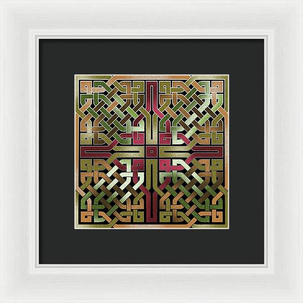 Earthtone Celtic Knot Square - Framed Print