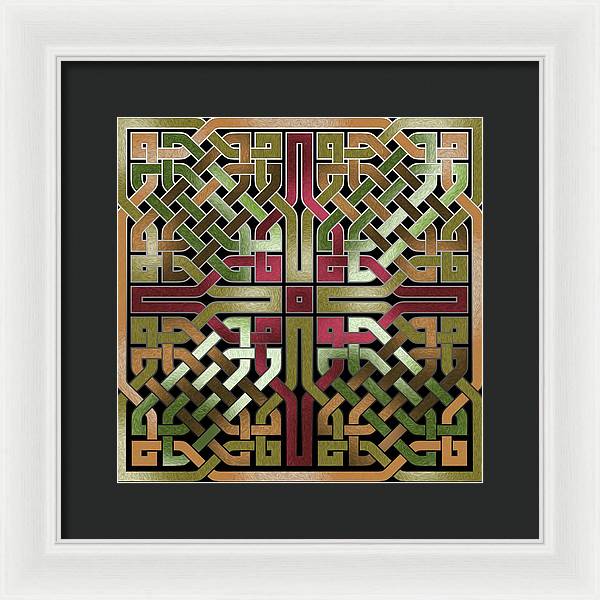 Earthtone Celtic Knot Square - Framed Print