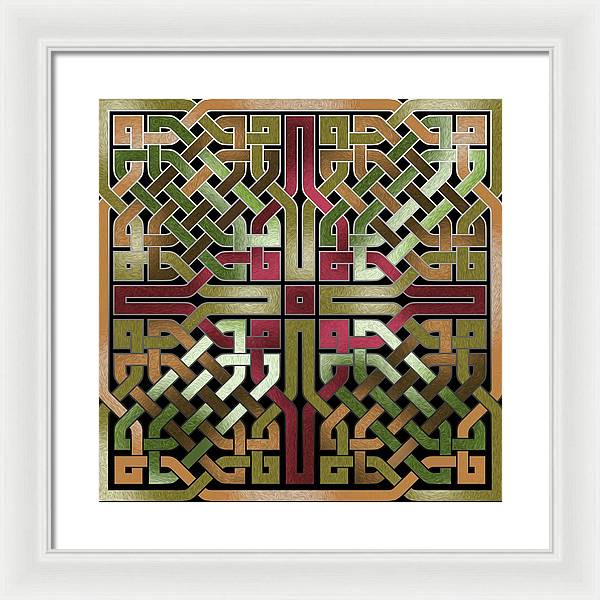Earthtone Celtic Knot Square - Framed Print