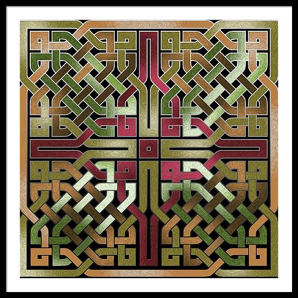 Earthtone Celtic Knot Square - Framed Print